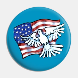 US Flag Dove Pin