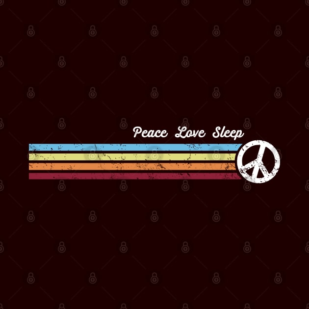 Retro Stripes Peace Love Sleep by Jitterfly