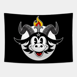 The Baphomet smile retro toon style Devil core Blackcraft cute Tapestry