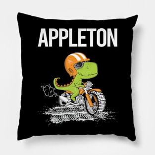 Biking Dinosaur Appleton Pillow