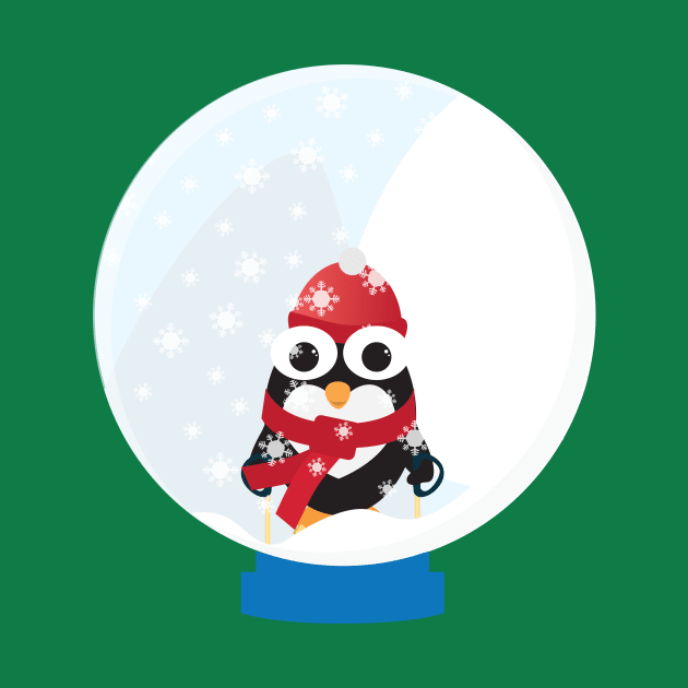 Snow Globe With Cute Penguin by sigdesign