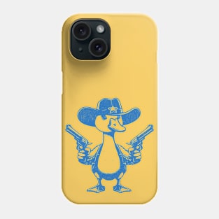 Vintage Outlaw Goose Sheriff in Blue - Wild West Silly Cowboy Distressed Retro Design Phone Case