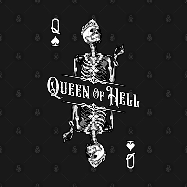 Queen Of Hell Dead Skull Feminist Goth Playing Card by Grandeduc