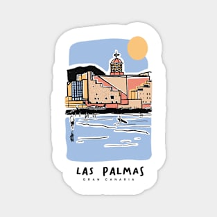 Las Palmas Gran Canaria surfers surf in las Canteras Spain Magnet