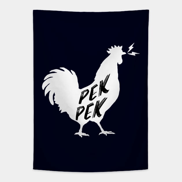 PEKPEK ROOSTER SOUND FUNNY PINOY WORD Tapestry by Aydapadi Studio