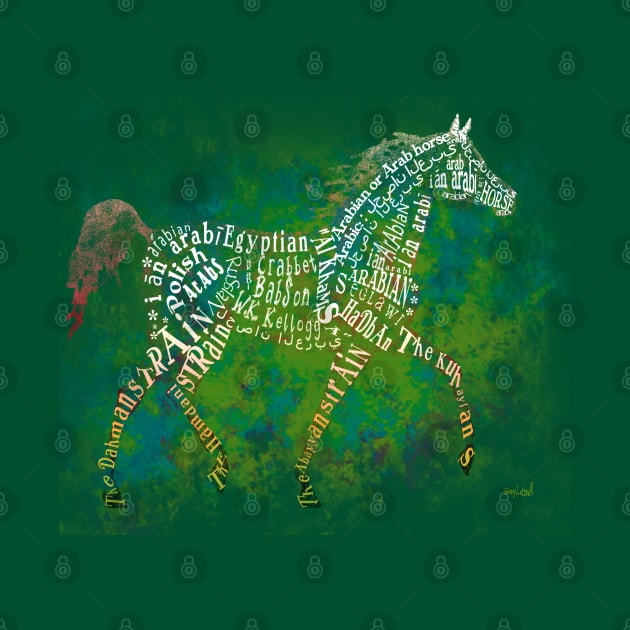 Arabian Horse in Typography by Ginny Luttrell