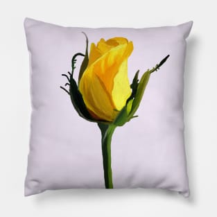 Yellow Rose Button Pillow