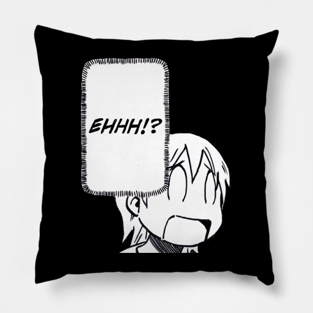 I draw that panel of yuuko goes ehhh / funny nichijou face meme Pillow by mudwizard