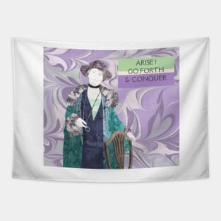 Emmeline Pankhurst :Portrait in Marbled Paper Tapestry