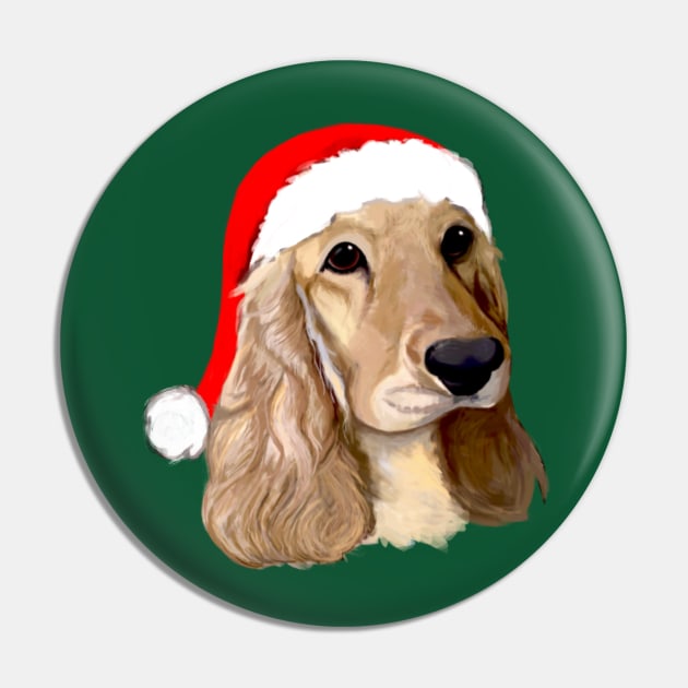 Cocker Spaniel at Christmas Pin by PenguinCornerStore