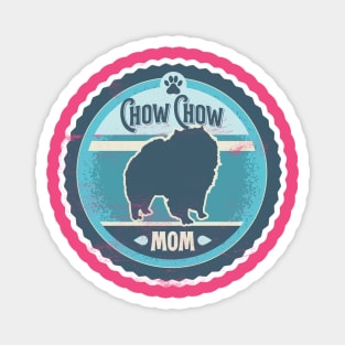 Chow Chow Mom - Distressed Chow Chow Silhouette Design Magnet