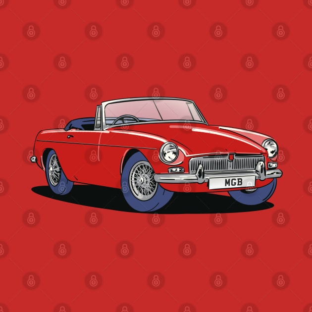 MGB Vintage Car in Red by Webazoot