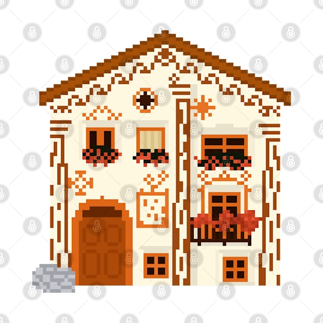 Flowery Cottage Pixel Art by toffany's