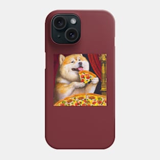 Chonky Shiba Inu Eating a Pizza Phone Case