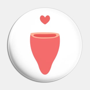 Menstrual cup heart drop Pin