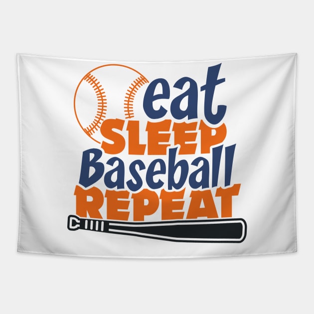Eat Sleep Baseball repeat Tapestry by artdise