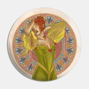 Art nouveau style girl Pin