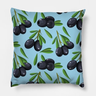 Olives - Mediterranean pattern Pillow