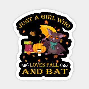 Just A Girl Who Loves Fall & Bat Funny Thanksgiving Gift Magnet