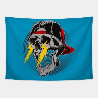 Skull Head Illustration Tapestry