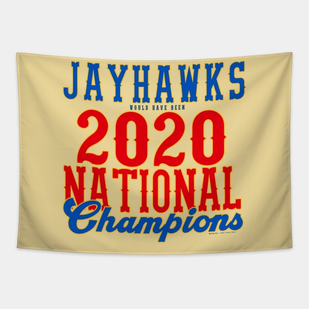 Kansas 2020 NCAA Champs Tapestry by wifecta