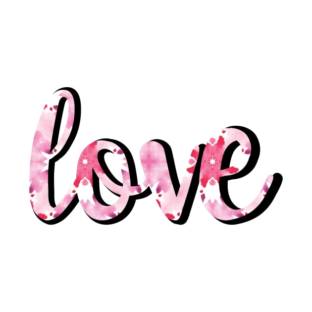 Love Watercolour Tie-Dye Typography by tanyadraws