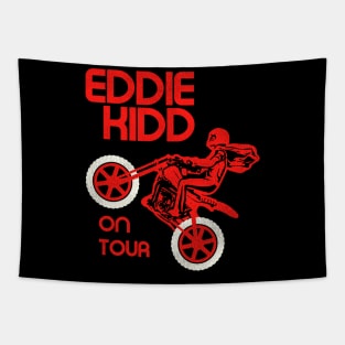 Eddie Kidd On Tour Retro Motorcycle Stuntman Tapestry