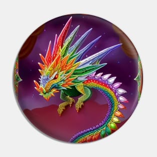 Rainbow Crystal Dragon Pin