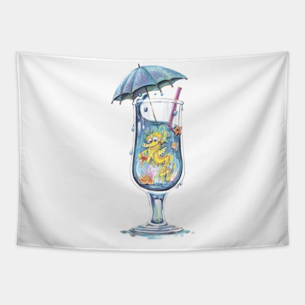 Shrimp and Fruit Cocktail Tapestry by KimLeex