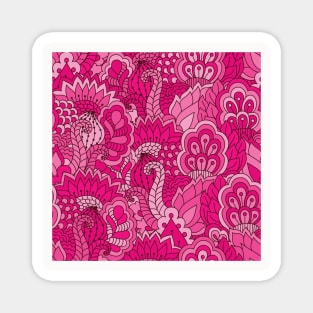 Abstract Floral Neck Gator Hot Pink Floral Abstract Magnet