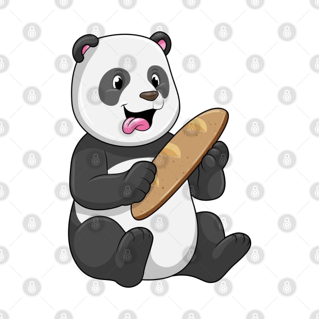Panda as Baker with Bread by Markus Schnabel