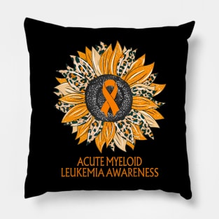 Leopard Acute Myeloid Leukemia Awareness Pillow