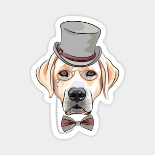 Labrador Retriever in a gray silk hat Magnet