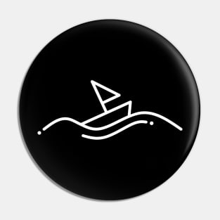 Minimalist sailing boat (dark version) Pin