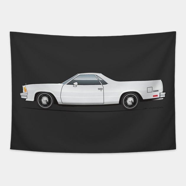 white el camino Tapestry by ArtOnWheels