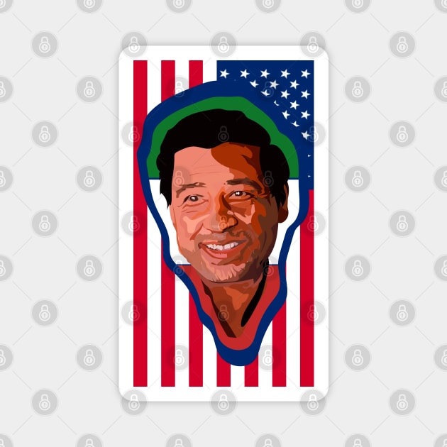 Cesar Chavez Mexico & America Outline Magnet by WaltTheAdobeGuy