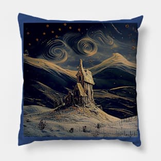 Starry Night Above The Shrieking Shack Pillow