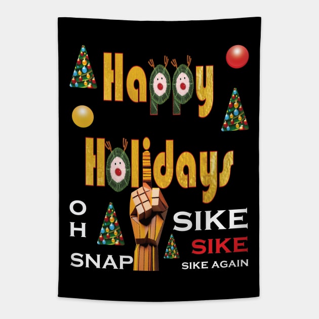 Fuk Happy Holidays Funny Reindeer Tapestry by Angelic Gangster