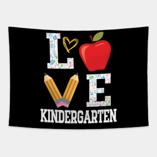 Love Kindergarten Student Teacher Happy Back To School Day Tapestry