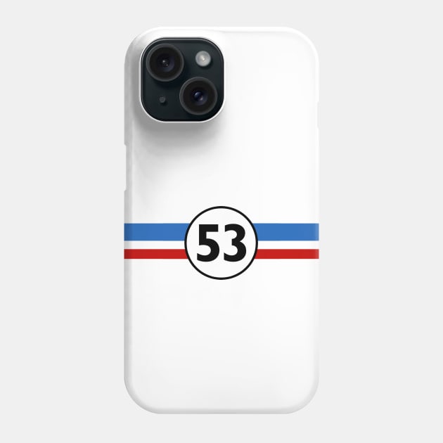 Herbie 53 Classic Racing Car 1963 Circle Logo #9 Phone Case by SalahBlt