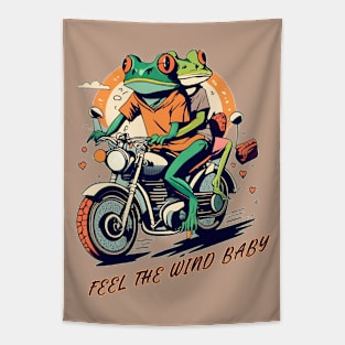 feel the wind free frogs Tapestry