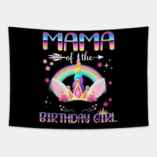 Mama Of The Birthday Girl Rainbow Unicorn Mothers Day Tapestry