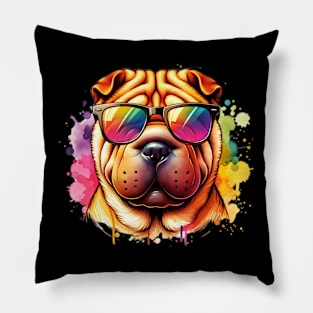 Watercolor Chinese Sharpei Pillow