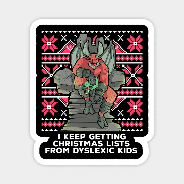 Ugly Christmas Satan Satanic Santa Devil Gothic Occult Goth Magnet by TellingTales