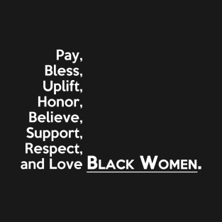 Black Women (White Text) T-Shirt