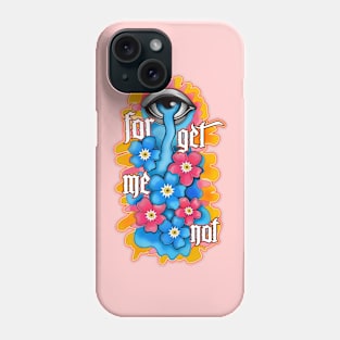 Forget me not the eye crying flowers (pink background ) Phone Case