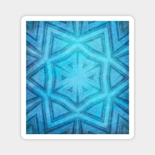 Blue textured striped kaleidoscope Magnet