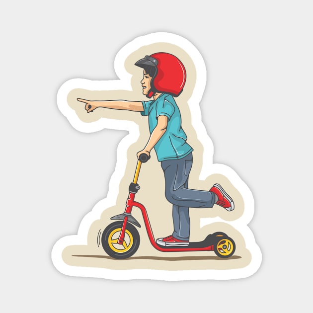 kid ride a push bike Magnet by savya std22