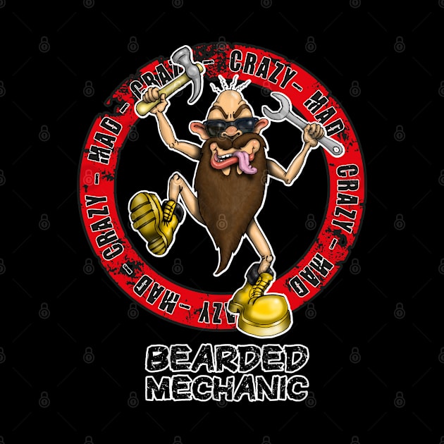 Funny Bearded Mechanic Design by Status71