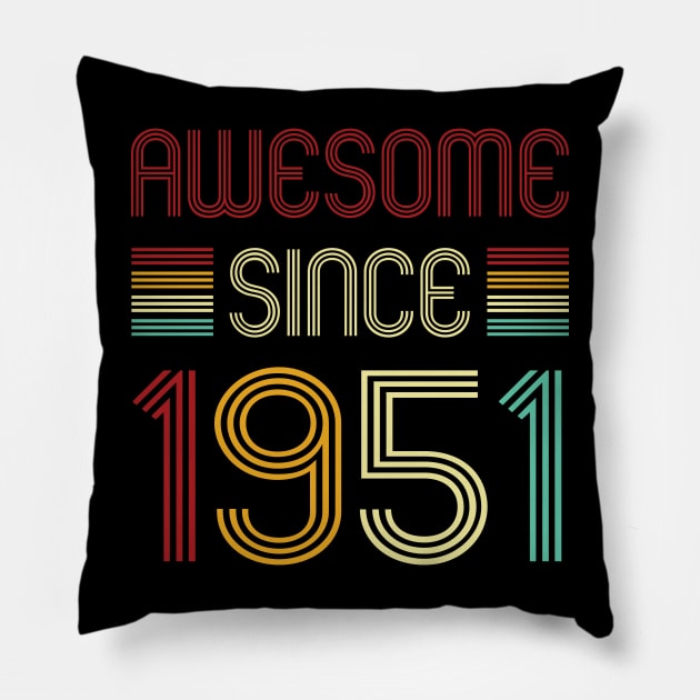 Vintage Awesome Since 1951 Pillow by Che Tam CHIPS